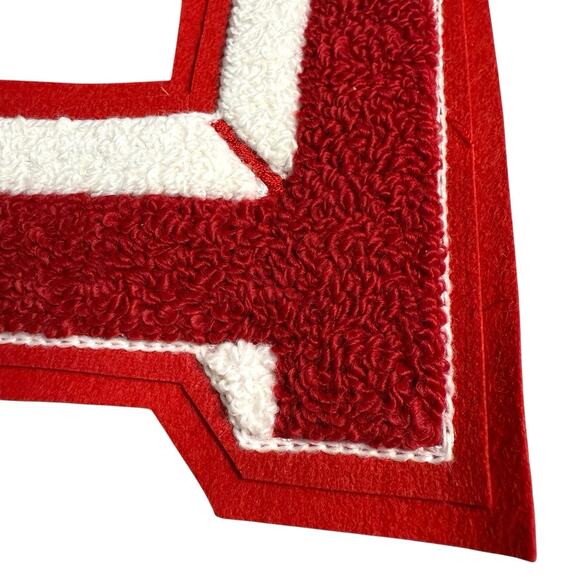 Vintage 1950s 3D Chenille Varsity Letterman Patch Red White Letter “D” 7.75” - Picture 6 of 6